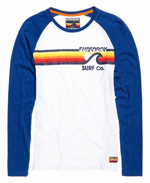 Superdry Surf Co Stripe Raglan Férfi Pólók Kék | TCHGS9657